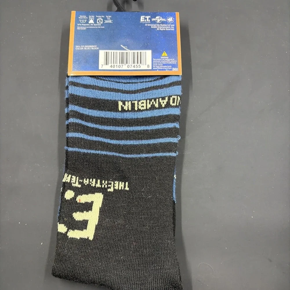 ET Movie Extra Terrestrial Men's Novelty Crew‎ Socks Fits Men's US 6-12